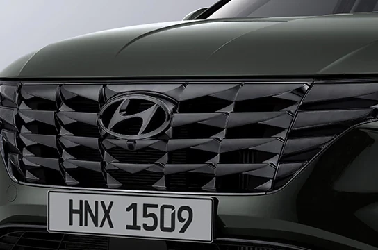 tucson nx4 fmc design front accordion dark black chrome radiator grille original